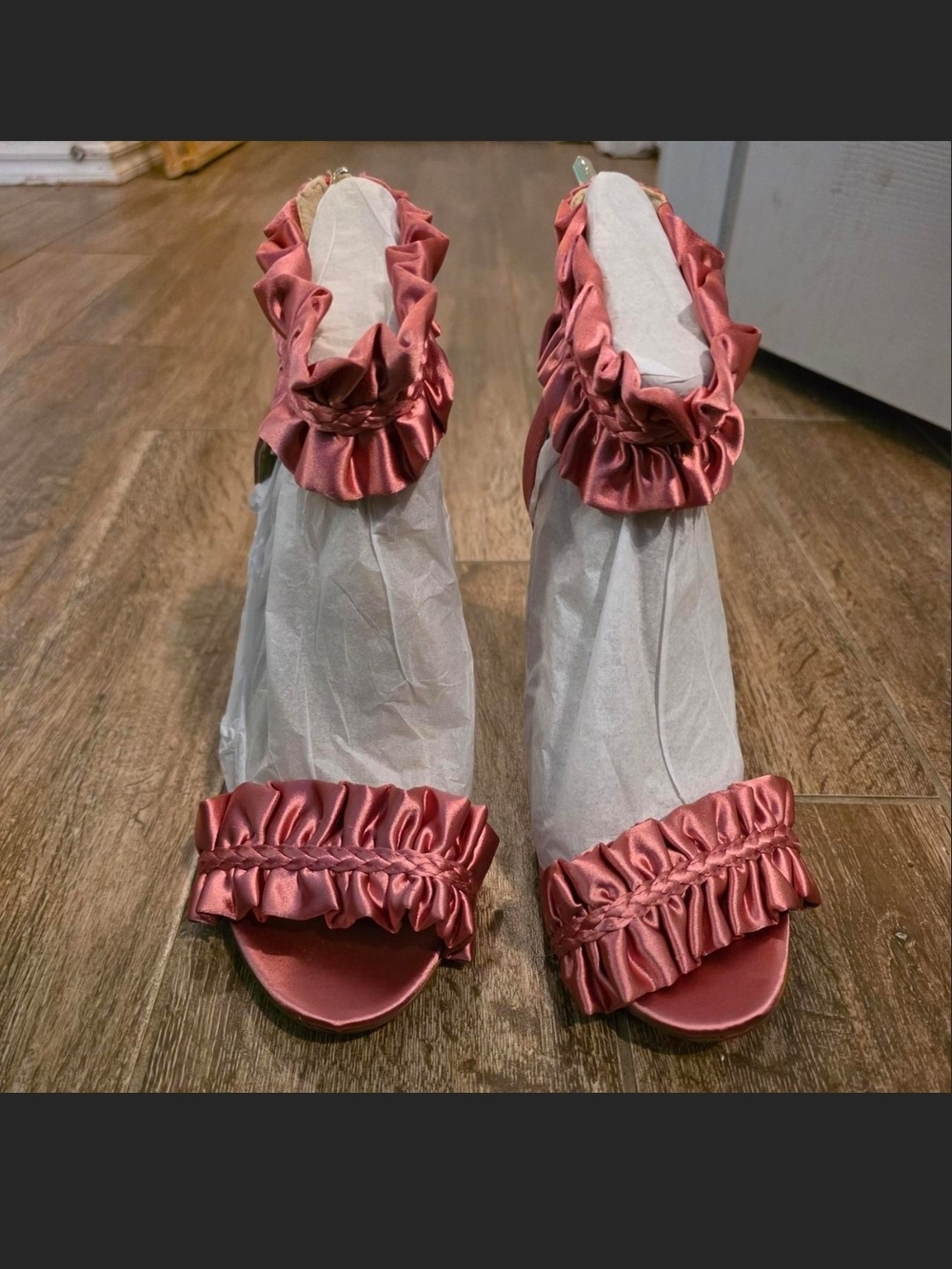 Sam Edelman Sawyer Ruffle Trim High Heel Sandal - Picture 6 of 7